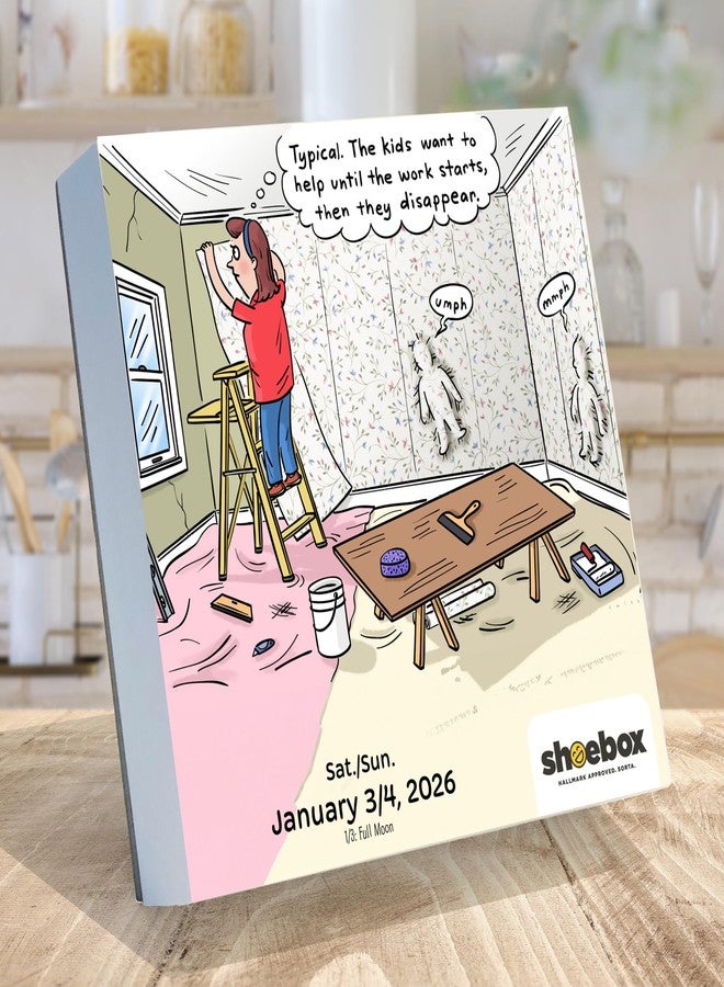 TF Publishing 2026 Shoebox Daily Desktop Calendar - Home and Office Organization - Small Desk Calendar 2026 with Full-Color Tear-Off Pages and Standing Cardboard Easel - 5.25in x 5.25in - Image 4