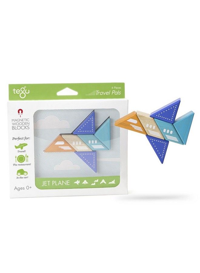 Tegu مجموعة كتل خشبية مغناطيسية للسفر من تيغو مكونة من 6 قطع - طائرة نفاثة - Image 3