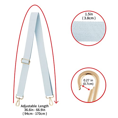 ZOOEASS Wide Shoulder Strap (Solid),Adjustable Replacement Belt Crossbody Canvas Bag Handbag (Light Blue) - Image 3
