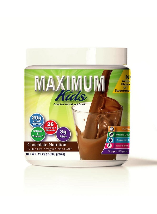 Maximum Slim Maximum Kids Complete Organic Powder Mix. Great Tasting, Easy to use, Complete Nutritional Drink with 26 Vitamins and Minerals, 20g of Plant Protein, 3g of Fiber. Kid Tested. Parents Approved. - Image 1