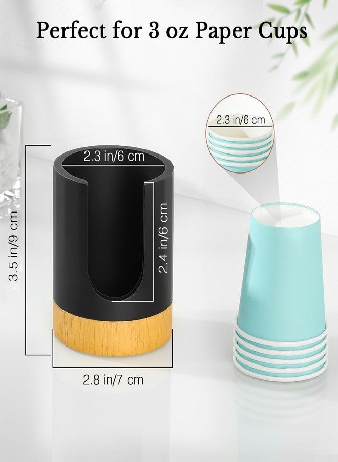 Luxspire Bathroom Cup Dispenser, 3oz Dixie Cup Dispenser, Guest Bathroom Essentials, Resin Cup Dispenser, Disposable Paper Cup Holder, Cotton Pad Holder, Bathroom Accessories - Matte Black - Image 5