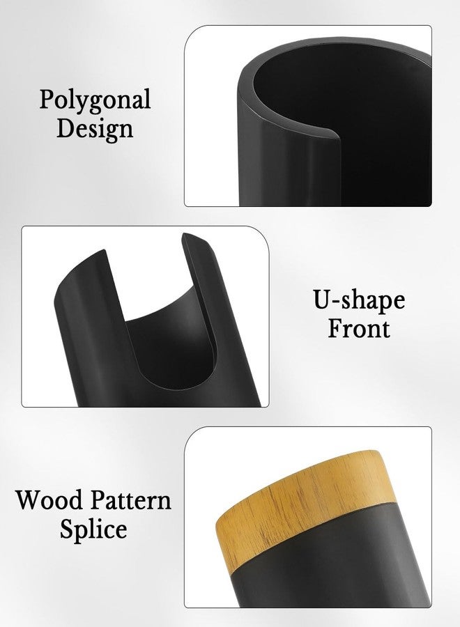 Luxspire Bathroom Cup Dispenser, 3oz Dixie Cup Dispenser, Guest Bathroom Essentials, Resin Cup Dispenser, Disposable Paper Cup Holder, Cotton Pad Holder, Bathroom Accessories - Matte Black - Image 4