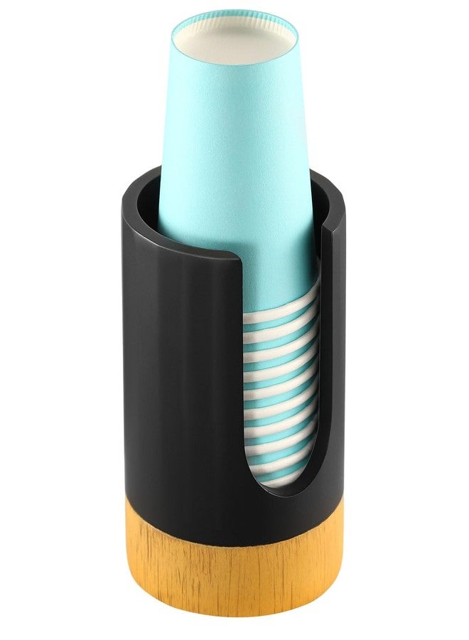 Luxspire Bathroom Cup Dispenser, 3oz Dixie Cup Dispenser, Guest Bathroom Essentials, Resin Cup Dispenser, Disposable Paper Cup Holder, Cotton Pad Holder, Bathroom Accessories - Matte Black - Image 1