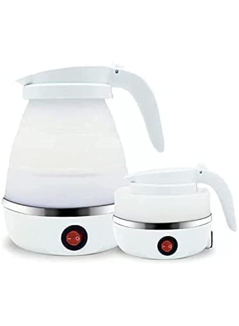 Travel Foldable Silicon Water Heater Jug Collapsible Mini Portable Electric Kettle (White) - Image 3