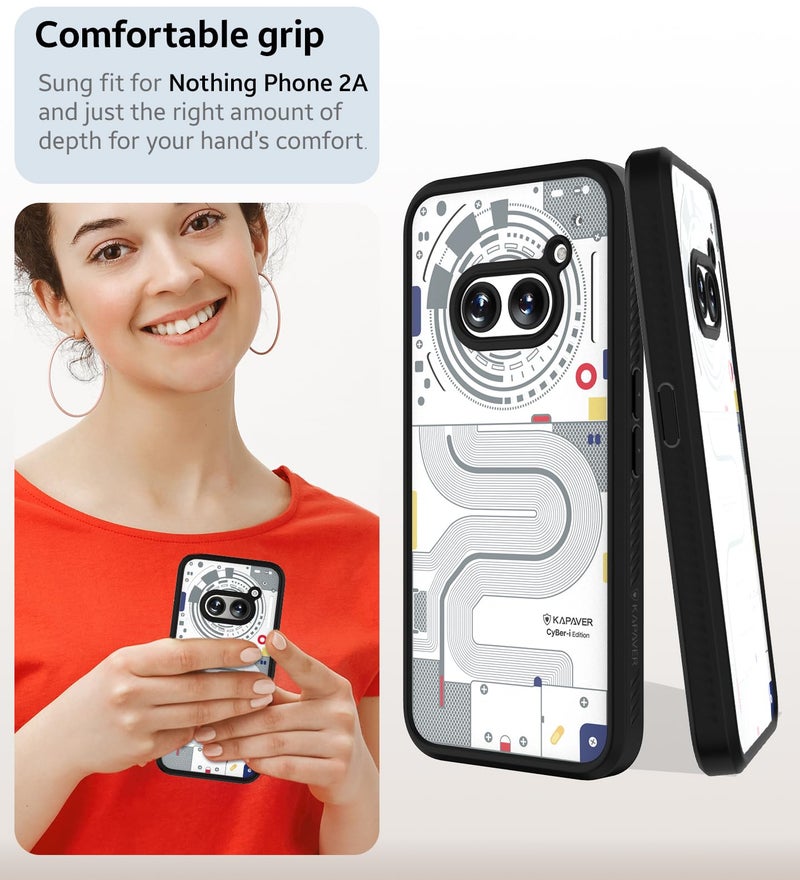 KAPAVER Thermoplastic Polyurethane Impulse Series Desginer Back Cover Case For Nothing Phone 2A 5G / Nothing Phone 2A Plus 5G (Cyber-I Community Editon-Black) - Image 3