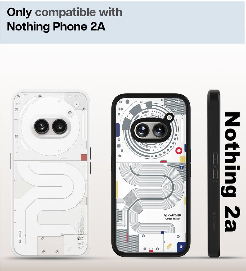 KAPAVER Thermoplastic Polyurethane Impulse Series Desginer Back Cover Case For Nothing Phone 2A 5G / Nothing Phone 2A Plus 5G (Cyber-I Community Editon-Black) - Image 2