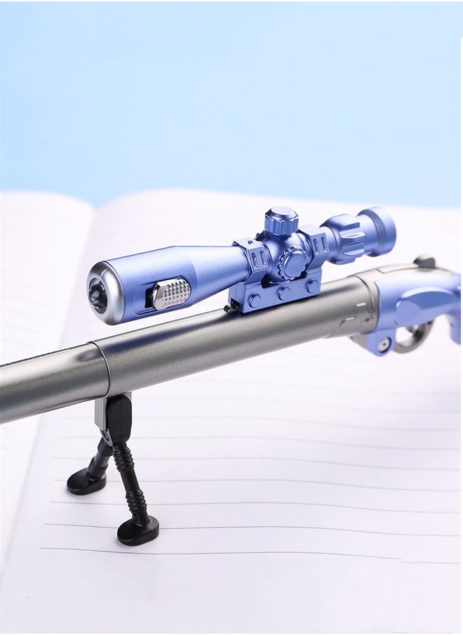 5 Pack Student Creative Shape Gel Pen 98K Eating Chicken Sniper Rifle Appearance Student Pen Replaceable Refill for Smooth Writing, Writing Signature Black Gel Pen with LED Light