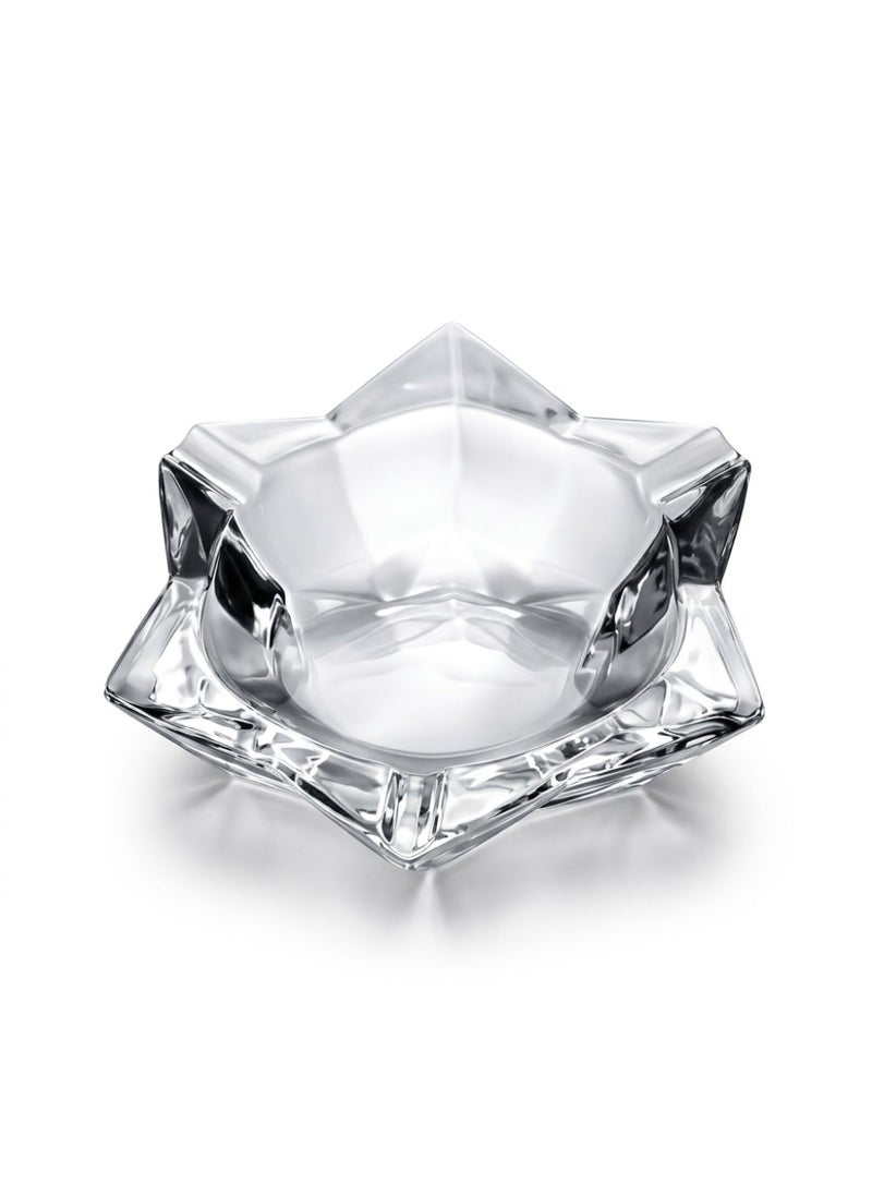 Blinkmax Geometric Glass Ashtray, Star Shaped, Durable and Scratch Resistant, for Home and Office - Transparent - 24x13x5 cm - Image 1