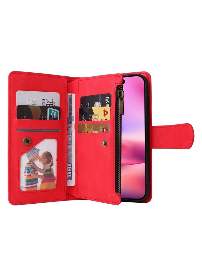 S-TOP Case For iPhone 16 Skin Feel Multi-Card Wallet Zipper Leather Phone Case - Image 4