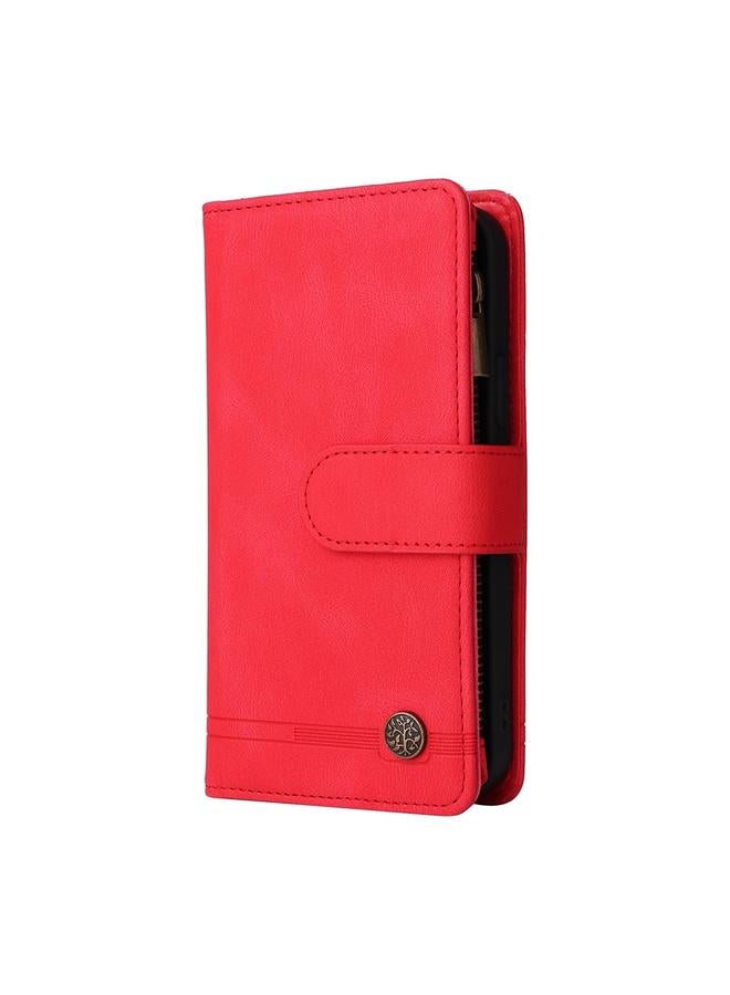 S-TOP Case For iPhone 16 Skin Feel Multi-Card Wallet Zipper Leather Phone Case - Image 2