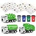 FIVEDAOGANG Garbage Truck Toy 3 Pack Friction Powered Waste Management Garbage Truck Game with Front Load Dumpster Back Dump Garbage4 Trash Bins with 108 pcs Trash Cards Gift for 3 Years Old Kids - Image 3