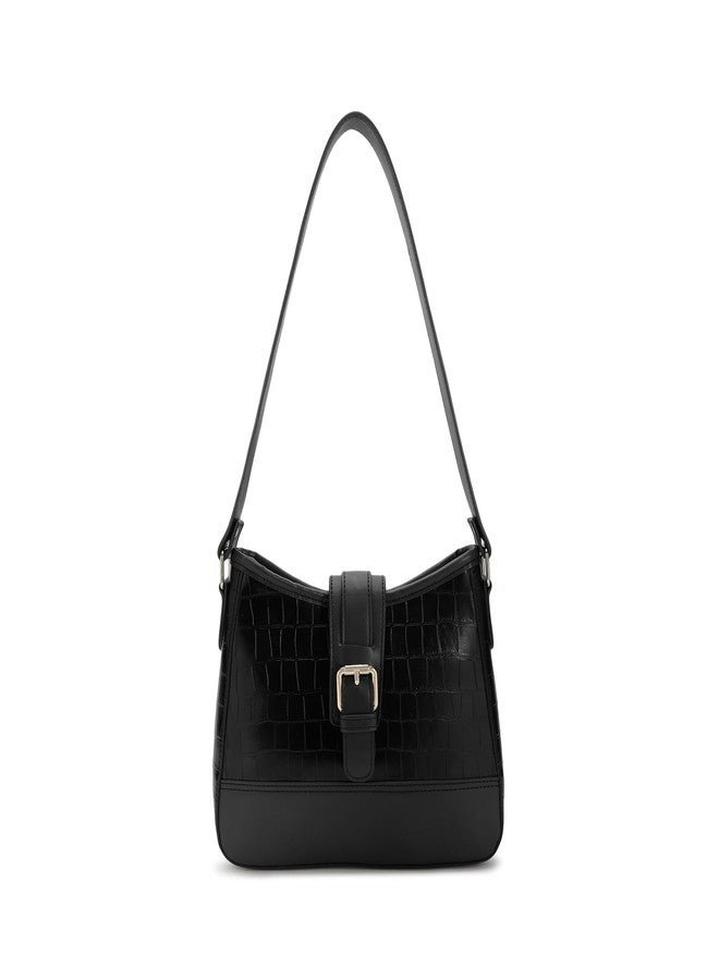 Fastrack Cherry on Top Shoulder Bag for Women | Medium Size with Buckle Lock, Top Zip Closure & Inner Access Pockets | Trendy Croco-Textured Everyday Shoulder Bag - Image 1
