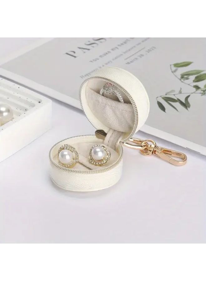 Black Portable Jewelry Box Organizer With Zipper Travel Case For Earrings Rings Necklaces - Image 5