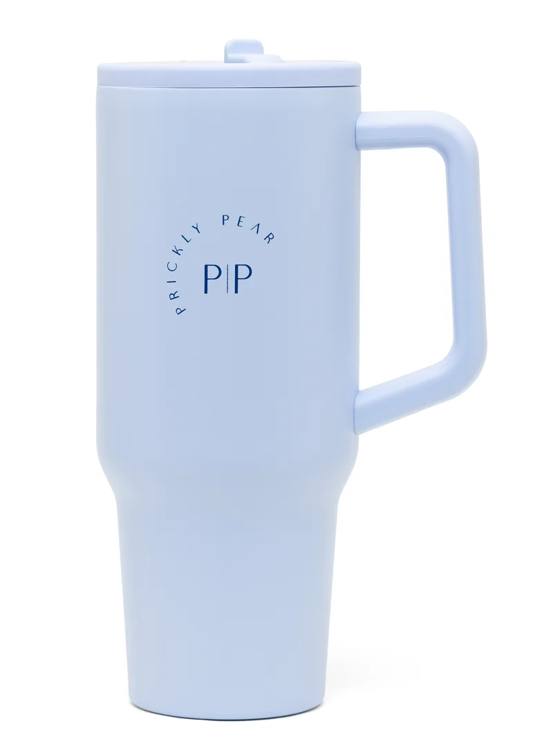 Prickly Pear Stainless Steel 40 Oz Hydrator Water Bottle 2.0 - Pastel Blue Logo