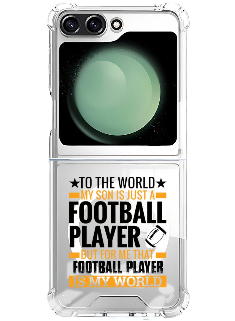 Theodor Magnetic Case for Samsung Galaxy Z Flip 6 Compatible with MagSafe Wireless Charging, Shockproof Phone Bumper Cover Football player Black - Image 1