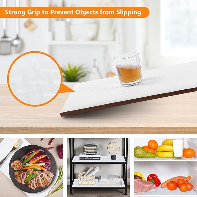 ElastPro EVA Food Grade Washable Anti Slip Mat/Sheet for Fridge, Shelf Liner, Table, Kitchen Drawer mat (White Crossed Stripe, 5 Meter) - Image 5