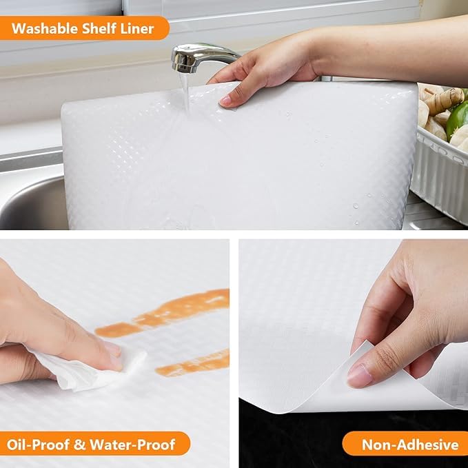 ElastPro EVA Food Grade Washable Anti Slip Mat/Sheet for Fridge, Shelf Liner, Table, Kitchen Drawer mat (White Crossed Stripe, 5 Meter) - Image 4