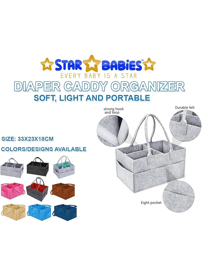 STAR BABiES Baby Bed Sleeping Pod With Caddy Diaper Organizer Grey - Image 3