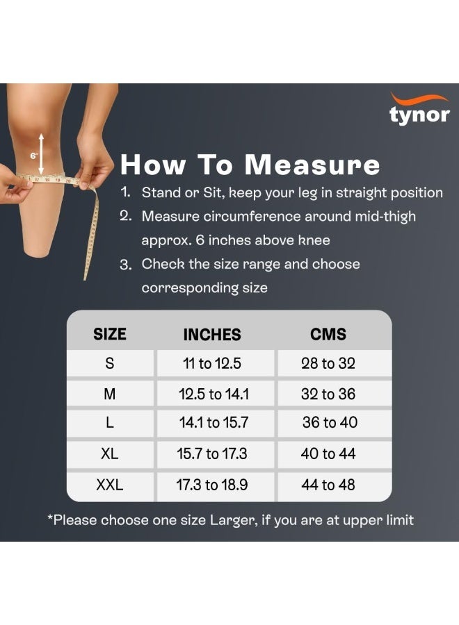 TYNOR Calf and Shin Support Air Pro, Black & Orange, Medium, 1 Pair - Image 2