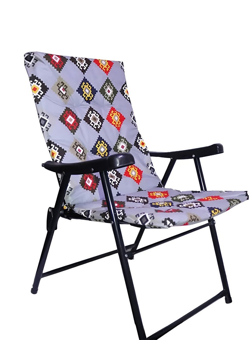 كادي ون كرسي رحلات محمول قابل للطي، كرسي تخييم مبطن عالي الجودة بأرجل مانعة للانزلاق، مقعد رحلات خفيف الوزن مع مساند للذراعين مناسب للاستخدام الداخلي والخارجي و التخييم و الرحلات