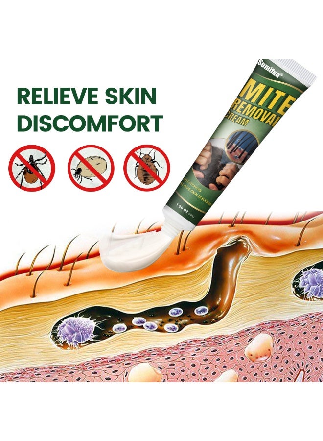 سوميفون كريم سوميفون لإزالة العث، مرهم مضاد للعث بمستخلصات نباتية طبيعية، يخفف الحكة وتهيج الجلد للجسم وفروة الرأس، 30 غرامًا (1.06 أونصة) - Image 5