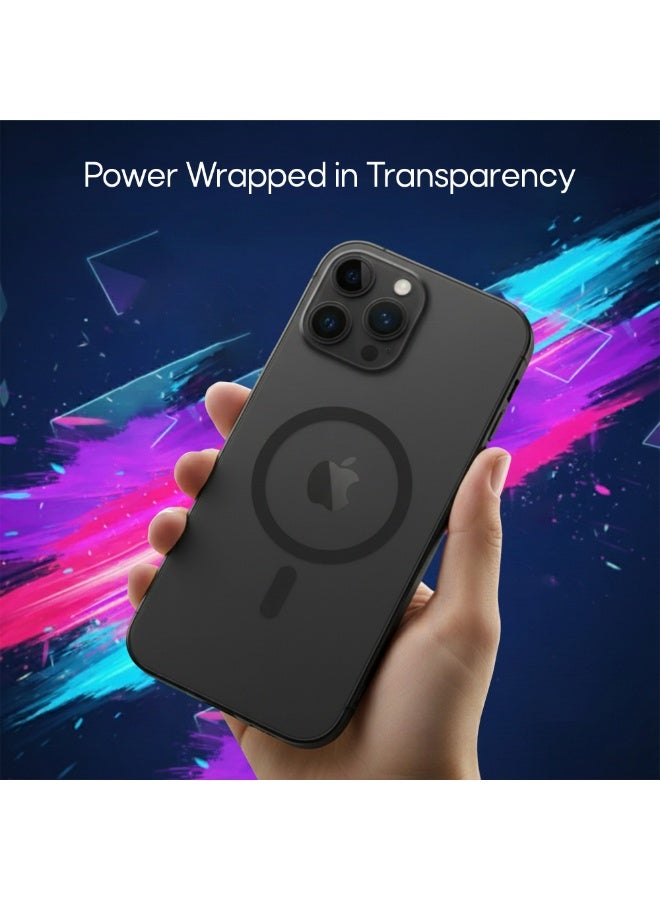 أزتك غطاء آيفون 16 برو ماكس شفاف MagSafe MagU بتقنية iCrystal حماية من السقوط بمعيار عسكري مقاوم للخدوش ظهر شفاف حواف مرتفعة لحماية الكاميرا والشاشة تصميم نحيف وخفيف للغاية كفر مغناطيسي يدعم شحن MagSafe - Image 2