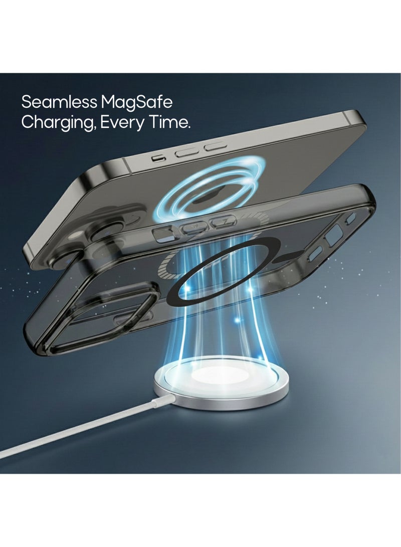 أزتك غطاء آيفون 16 برو ماكس شفاف MagSafe MagU بتقنية iCrystal حماية من السقوط بمعيار عسكري مقاوم للخدوش ظهر شفاف حواف مرتفعة لحماية الكاميرا والشاشة تصميم نحيف وخفيف للغاية كفر مغناطيسي يدعم شحن MagSafe - Image 4