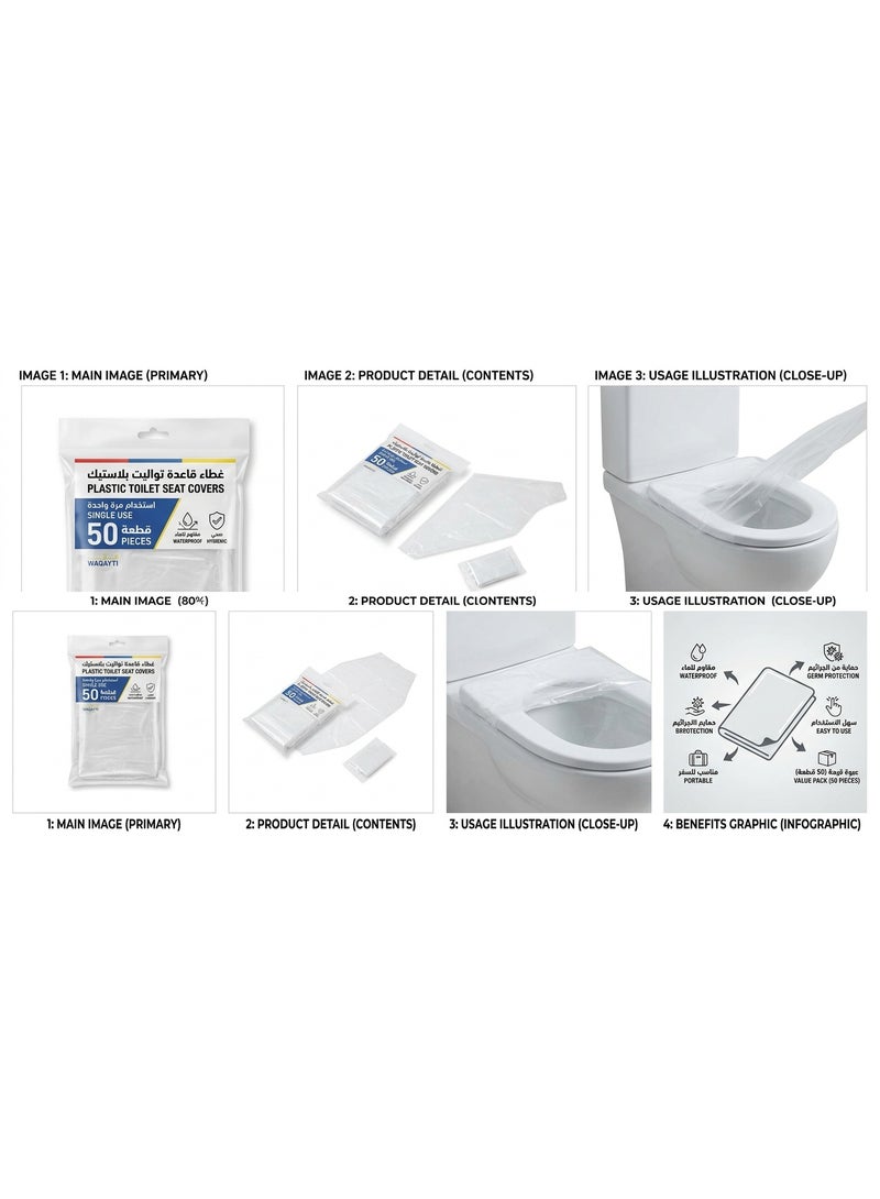 Disposable Toilet Seat Covers Pack for Travel Hajj and Outdoor Use - 50 Pieces - Image 2