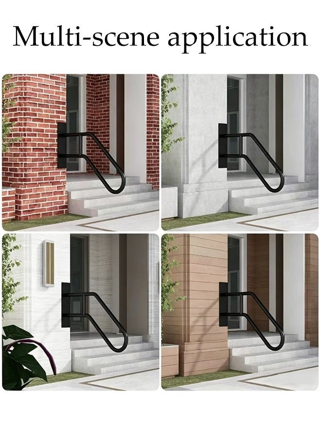DUNISO 2Pcs U-Shaped Metal Stair Handrail,Heavy Duty Wall Mount Handrail for Outdoor Steps, Non-Slip Safety Grab Bar,Easy to Install,Sturdy and Durable,for Indoor Stairs, Porch, Garage, Garden ﻿ - Image 4
