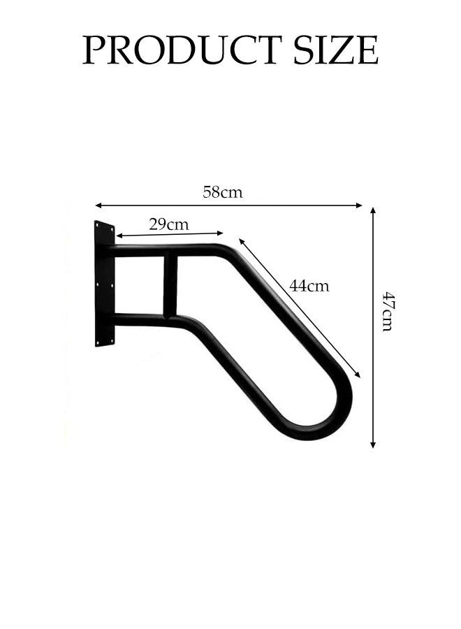DUNISO 2Pcs U-Shaped Metal Stair Handrail,Heavy Duty Wall Mount Handrail for Outdoor Steps, Non-Slip Safety Grab Bar,Easy to Install,Sturdy and Durable,for Indoor Stairs, Porch, Garage, Garden ﻿ - Image 2