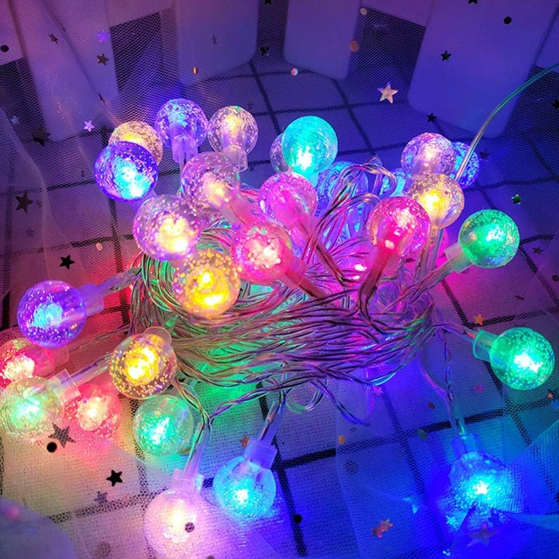 يوتيليم أضواء كروية ملونة تعمل بالبطارية، عبوة من قطعة واحدة بطول 26.2 قدم و60 مصباح LED متغير اللون 16 لونًا مقاومة للماء مع تحكم عن بعد للمنزل والفناء والحفلات والحديقة وعيد الميلاد وعيد الفصح - Image 3