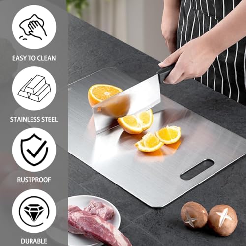Silver Shark Stainless Steel Chopping Board, Size 25 CM X 35 CM, 1.5 MM Thickness - Image 4