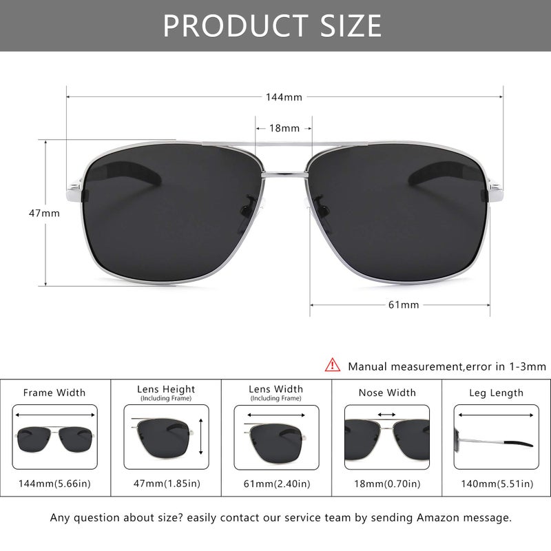 Sungait Men'S Polarized Sunglasses Durable Metal Frame For Fishing Driving Golf (Silver Frame/Grey Lens) Metal Frame 0925 Ykh - Image 4