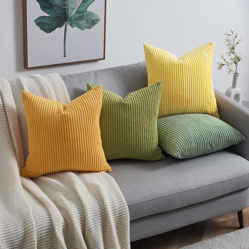 غطاء وسادة زخرفي من نوع ، مقاس 45×45 سم، بتصميم أزرق فاتح، مناسب لديكور غرف النوم والصالون (4 قطع) - Image 5