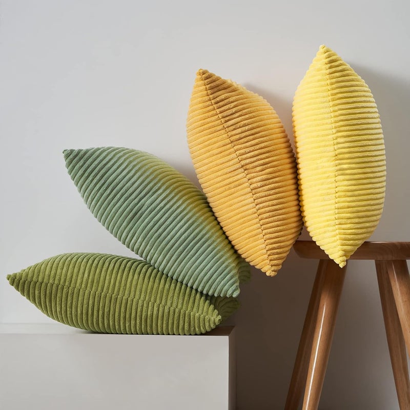 غطاء وسادة زخرفي من نوع ، مقاس 45×45 سم، بتصميم أزرق فاتح، مناسب لديكور غرف النوم والصالون (4 قطع) - Image 2