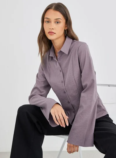 Styli Styli Regular Fit Flared Sleeves Buttoned Shirt