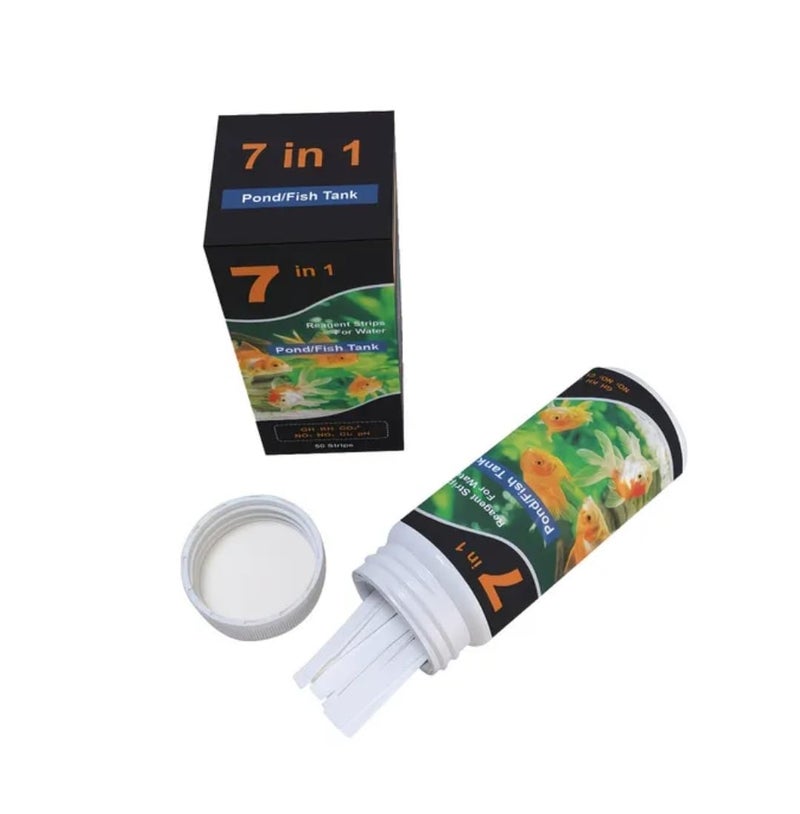 7 in 1 Water Test Strips for Aquarium and Pond, 50 Strips, Measure Hardness, Alkalinity, Nitrate, Nitrite, Chlorine, pH - Image 3