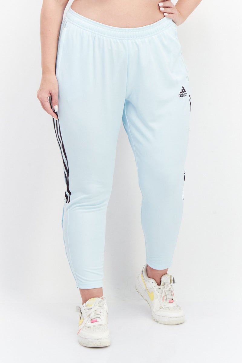 Adidas Women Plus Size Brand Logo Training Track Pant, Blue - Image 1