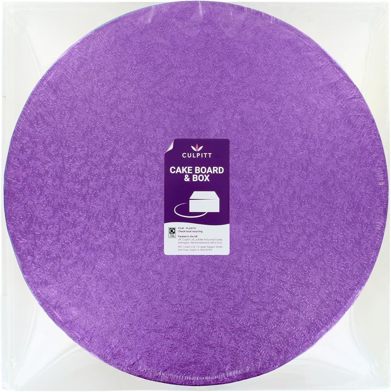 Culpitt Purple Board & Box Set | 12" | White Cake Box & Drum, Box And Cake Board, Storage & Transport Combo - Image 5