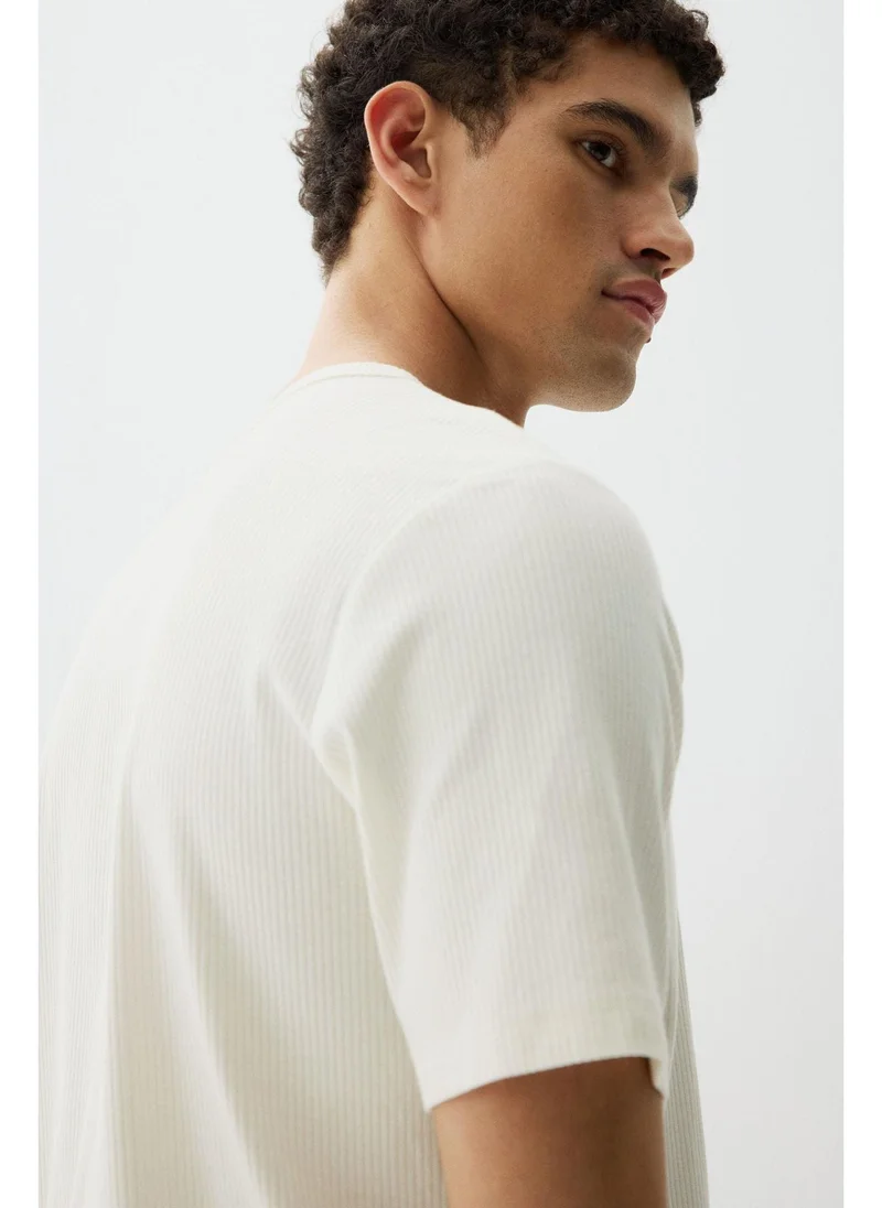 اتش اند ام Slim Fit Ribbed T-shirt