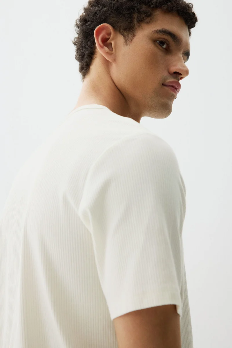 H&M Slim Fit Ribbed T-shirt