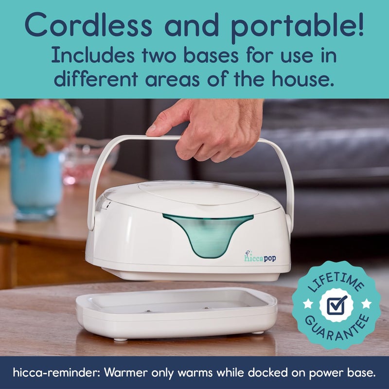 Hiccapop Portable Baby Wipe Warmer  Baby Wipes Warmer For Babies Includes 2 Power Bases  Diaper Wipe Warmer With Changing Light - Image 2