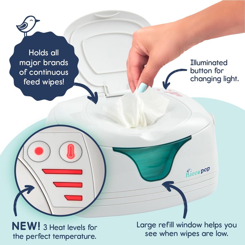 Hiccapop Portable Baby Wipe Warmer  Baby Wipes Warmer For Babies Includes 2 Power Bases  Diaper Wipe Warmer With Changing Light - Image 4