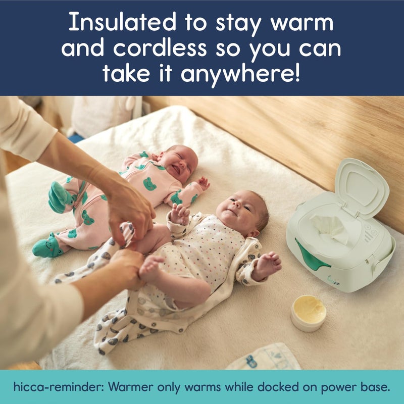 Hiccapop Portable Baby Wipe Warmer  Baby Wipes Warmer For Babies Includes 2 Power Bases  Diaper Wipe Warmer With Changing Light - Image 5