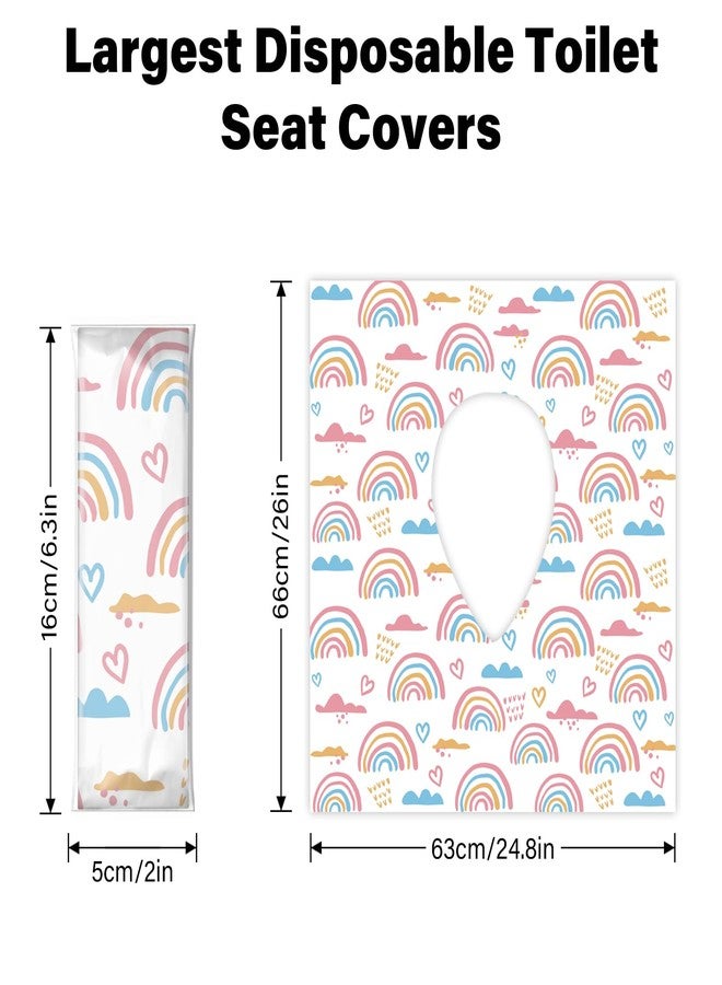 kimitimi 20 Pack Toilet Seat Covers Disposable for Kids Toddlers & Adults, Extra Large Waterproof Toilet Cover Individually Wrapped Travel Essential Portable Potty Training in Public Restrooms, Trip - Rainbow - Image 5