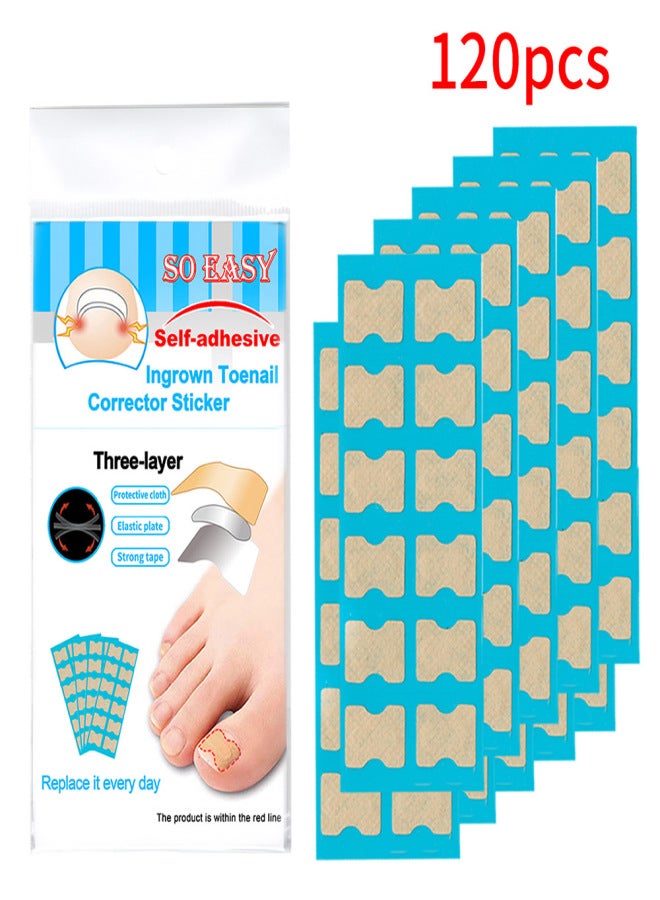 Ingrown Toenail Corrector Stickers Foot Care Stickers Non Glue Toenail Patch Adhesive Toenail Correction Pedicure Toe Nail Treatment Elastic Patch Sticker Blue Stick Bars - Image 1