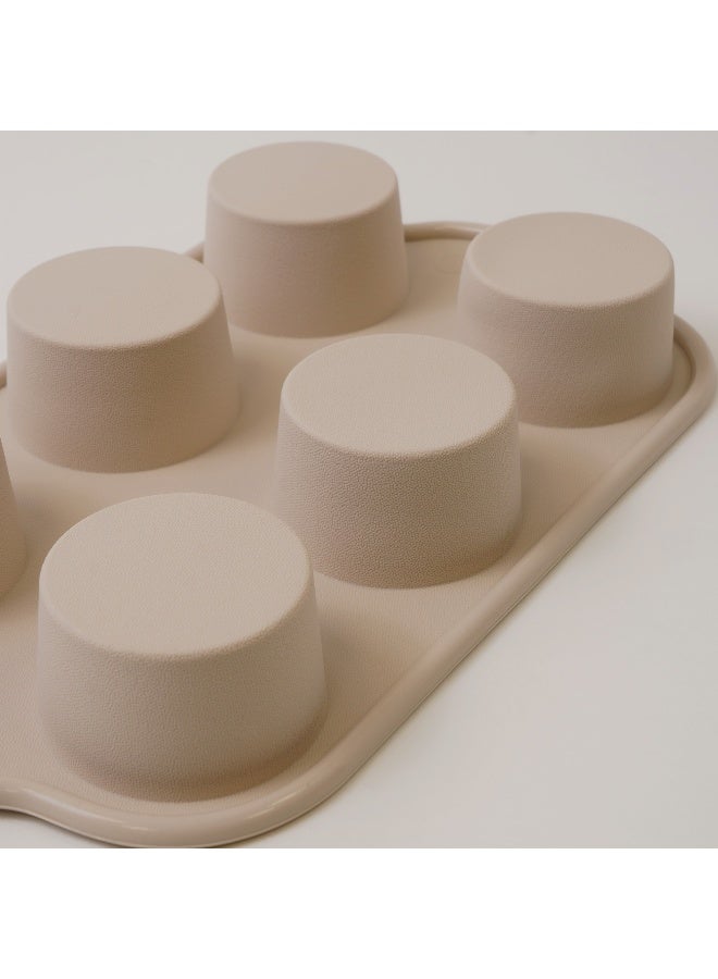 ألبرتو قالب كيك مافن سيليكون 6 قوالب 29.8*18*3.9سم، كريمي - Image 5