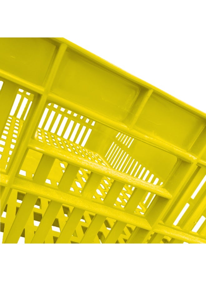 Ethic Solutions 3pcs of Plastic Storage Bakery Crate Box 590×450×170 mm 45L Stackable Heavy Duty Reinforced Walls Anti-Slip Base for Home Industrial Commercial Delivery – Yellow - Image 5