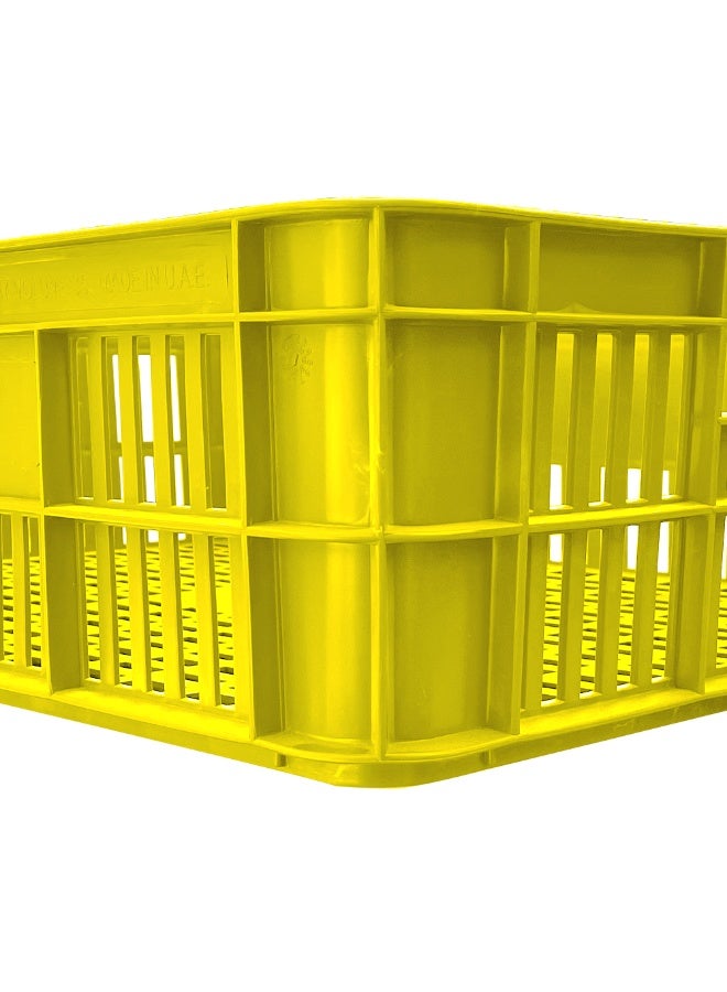 Ethic Solutions 3pcs of Plastic Storage Bakery Crate Box 590×450×170 mm 45L Stackable Heavy Duty Reinforced Walls Anti-Slip Base for Home Industrial Commercial Delivery – Yellow - Image 4