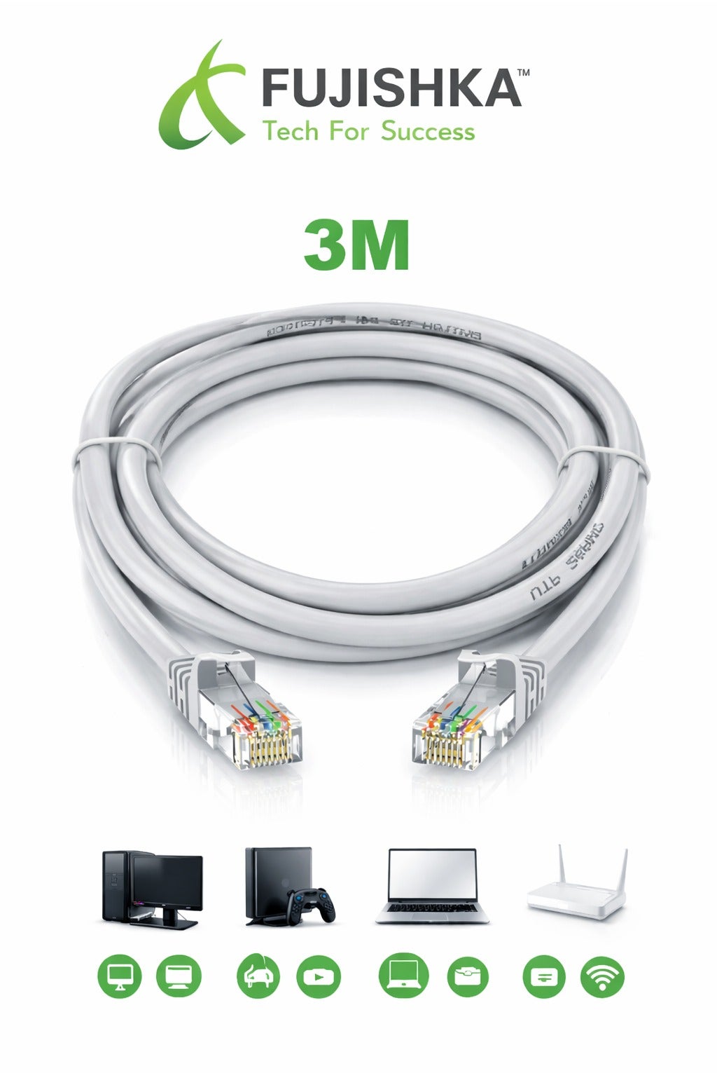 fujishka Fujishka Cat 6 Ethernet Cable 3m 3 M ZC9864D8A5B53A5F657E5Z